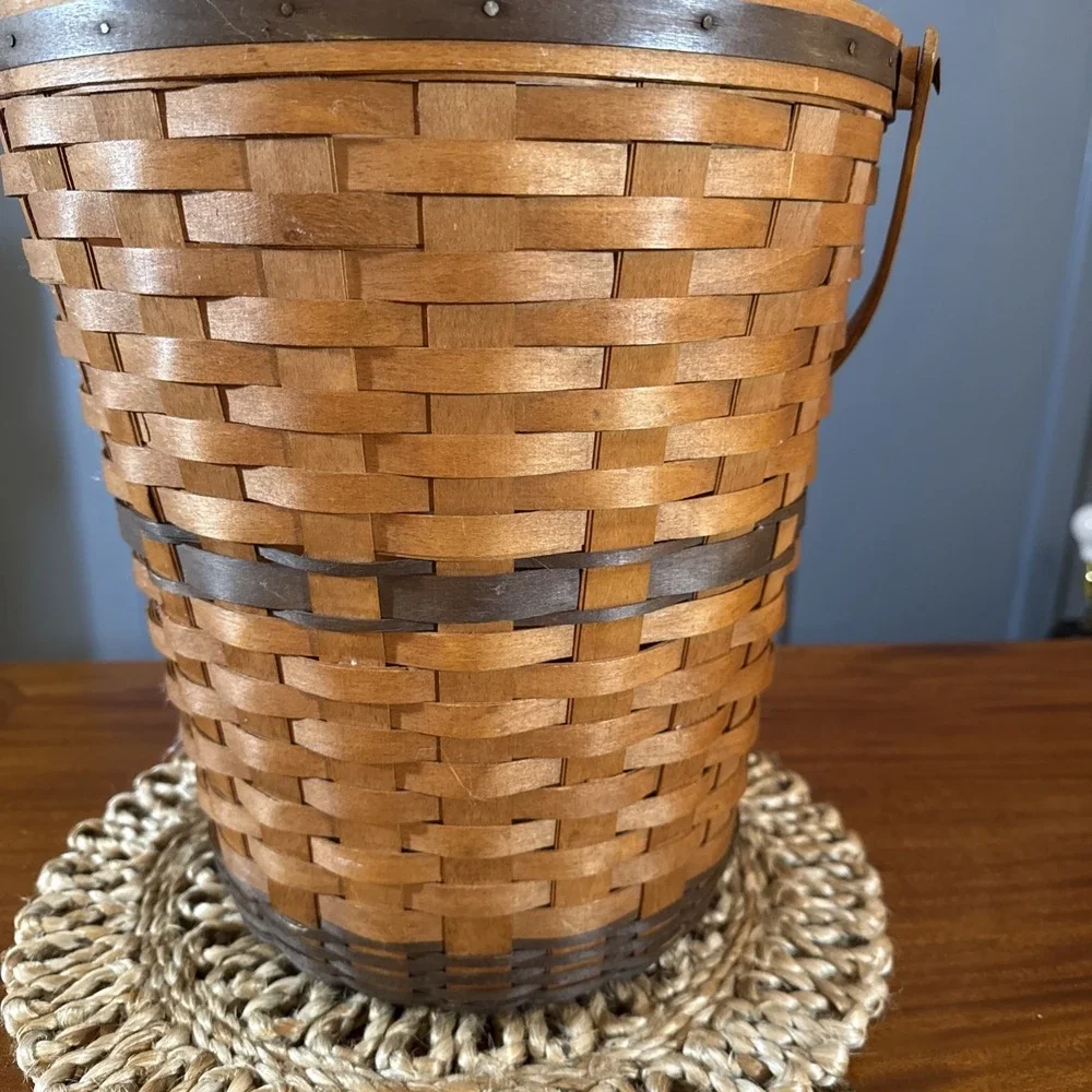 Vintage Longaberger‎ 1989 JW Collection Bankers Waste Basket 12.5 x 13.5